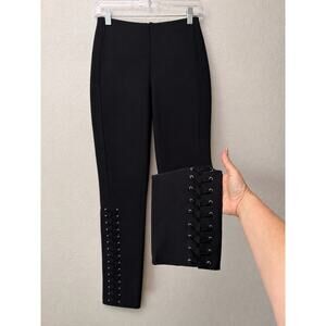 NWT Derek Lam 10 Crosby Black Lace Up Side Trouser Pants